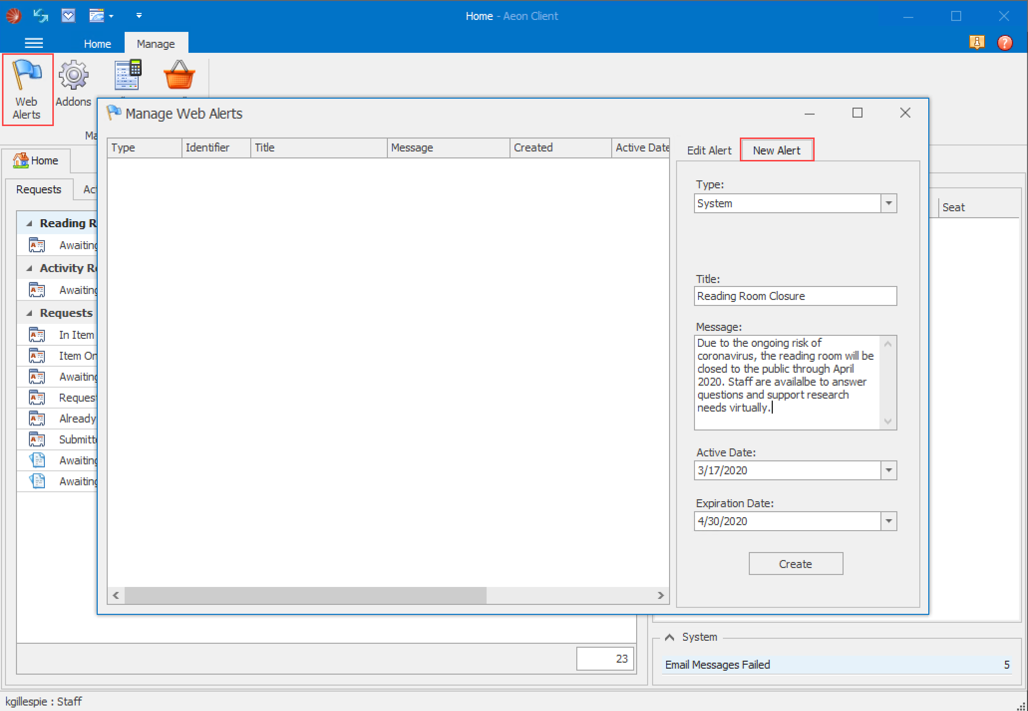 Managing Aeon Workflow During COVID-19