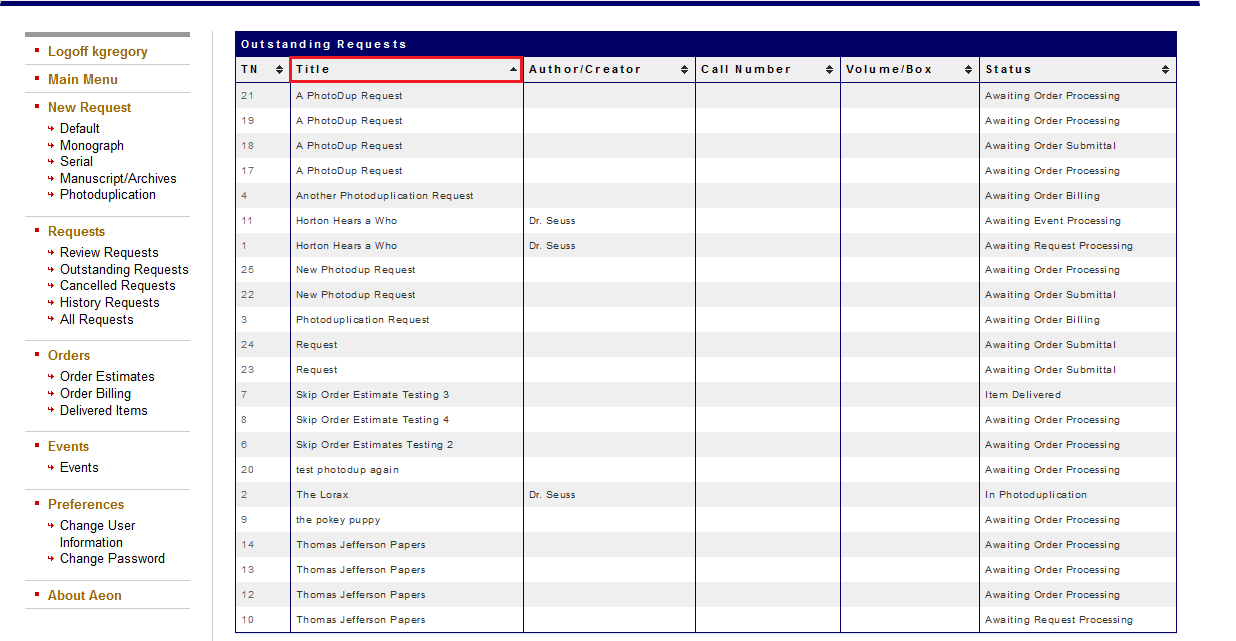 Changing the Display Order of Transactions