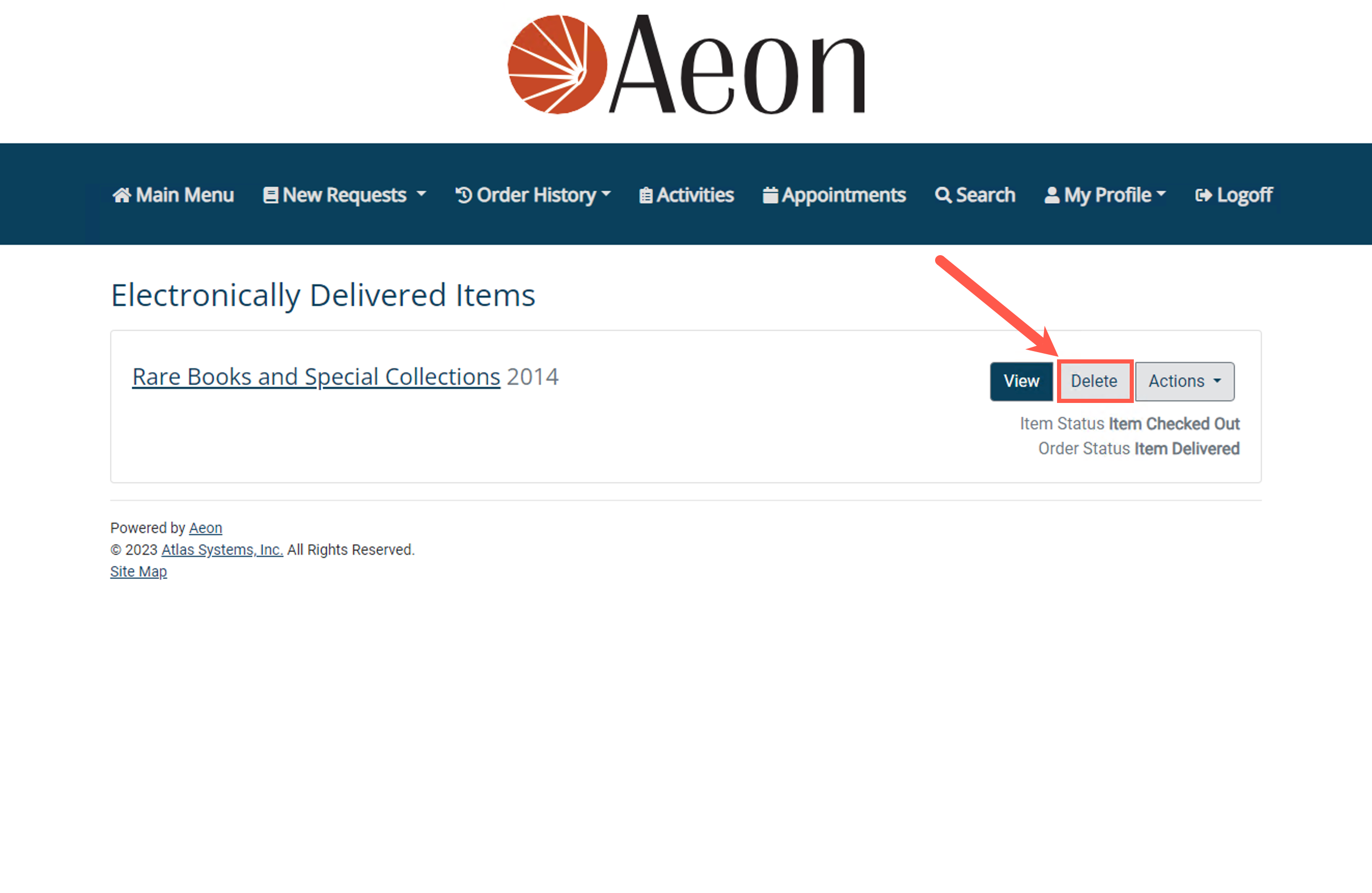 Deleting Delivered Photoduplication Requests - step 1