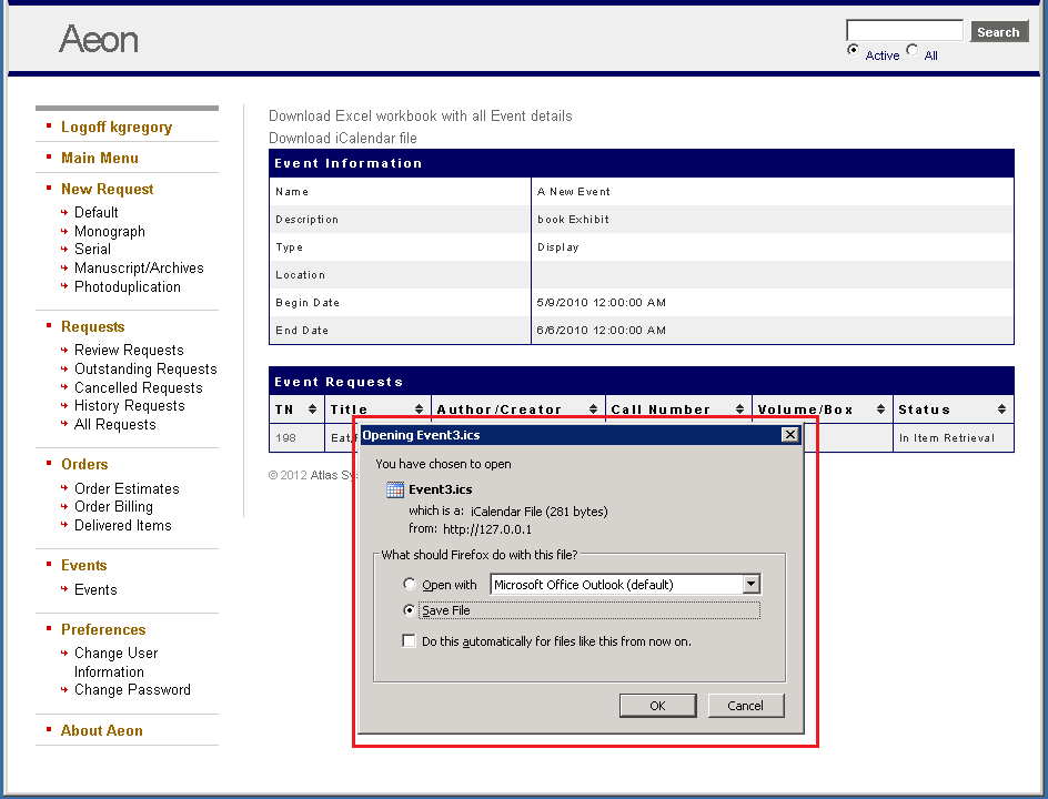 Downloading An Activity Calendar File