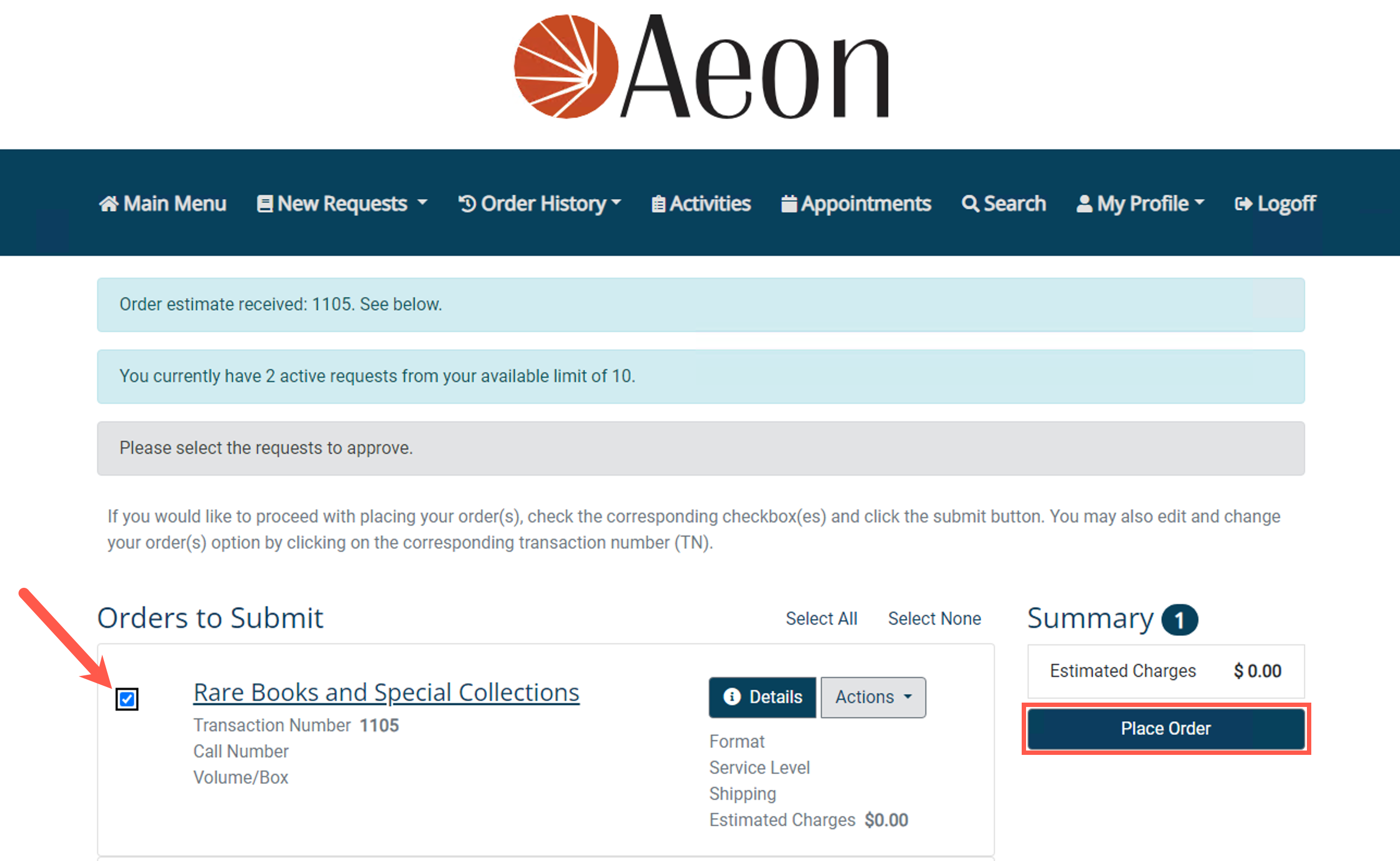 Reviewing and Cloning Outstanding Requests - step 8