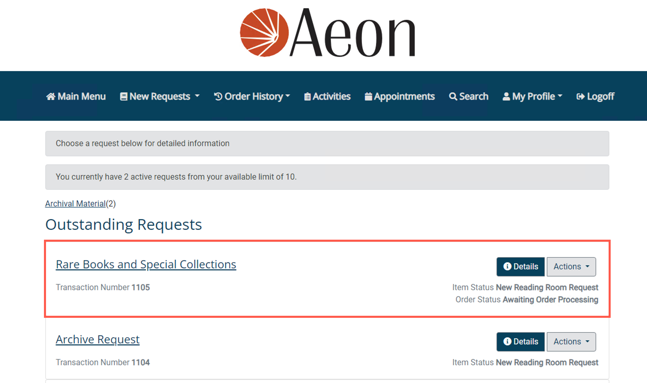 Reviewing and Cloning Outstanding Requests - step 9
