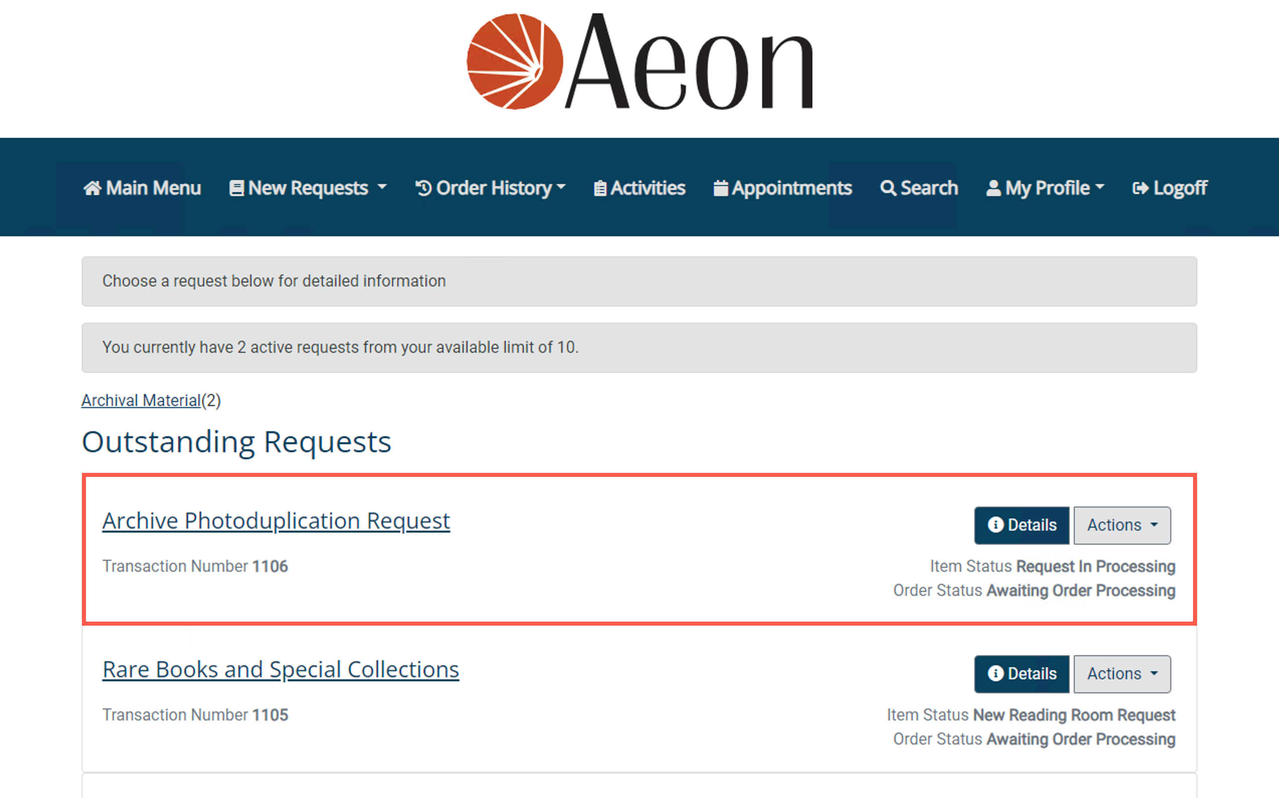 Reviewing and Cloning Outstanding Requests - step 12
