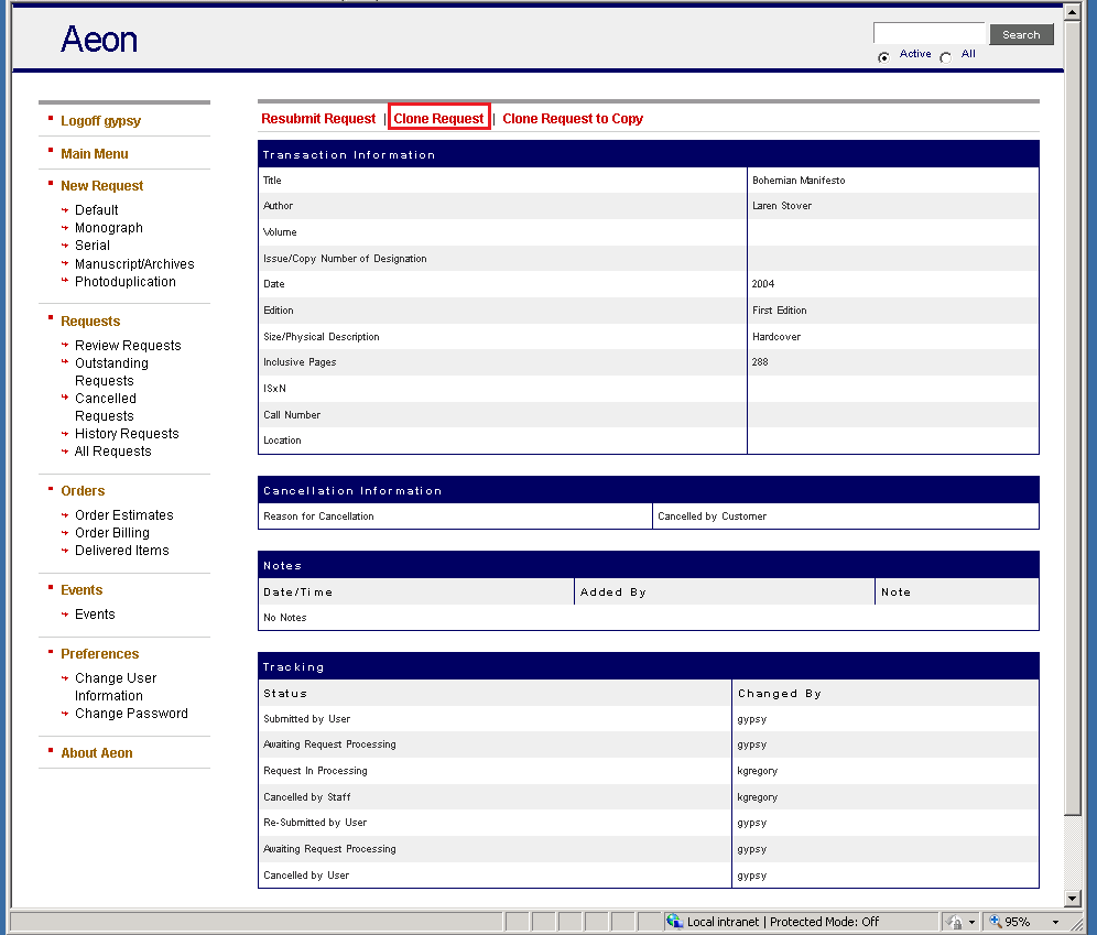 Reviewing and Resubmitting or Cloning Cancelled Requests - step 4