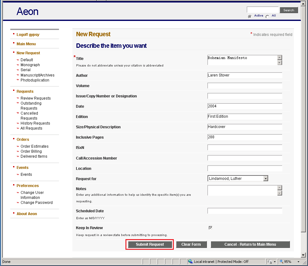 Reviewing and Resubmitting or Cloning Cancelled Requests - step 5