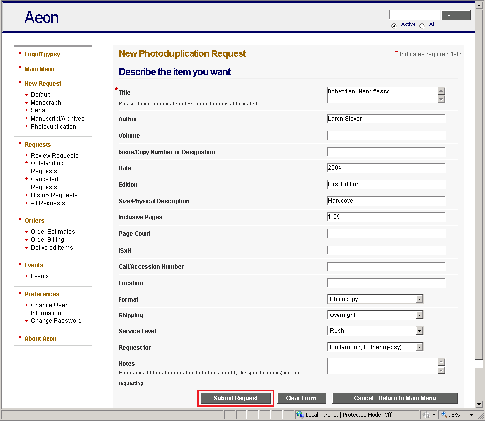 Reviewing and Resubmitting or Cloning Cancelled Requests - step 16
