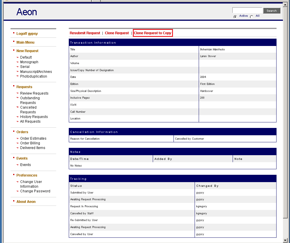 Reviewing and Resubmitting or Cloning Cancelled Requests - step 19