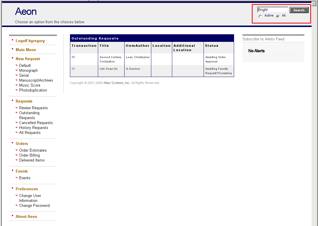 Searching for Requests on the Web - step 1