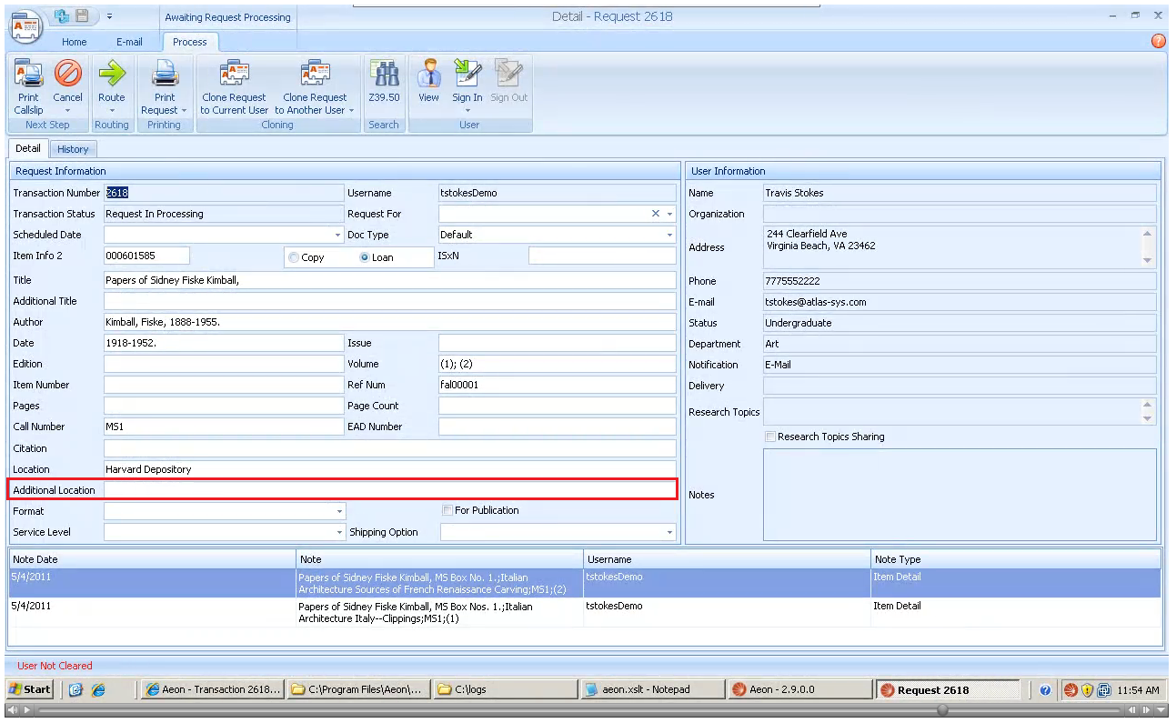 Submitting Requests via EAD Finding Aids - step 2