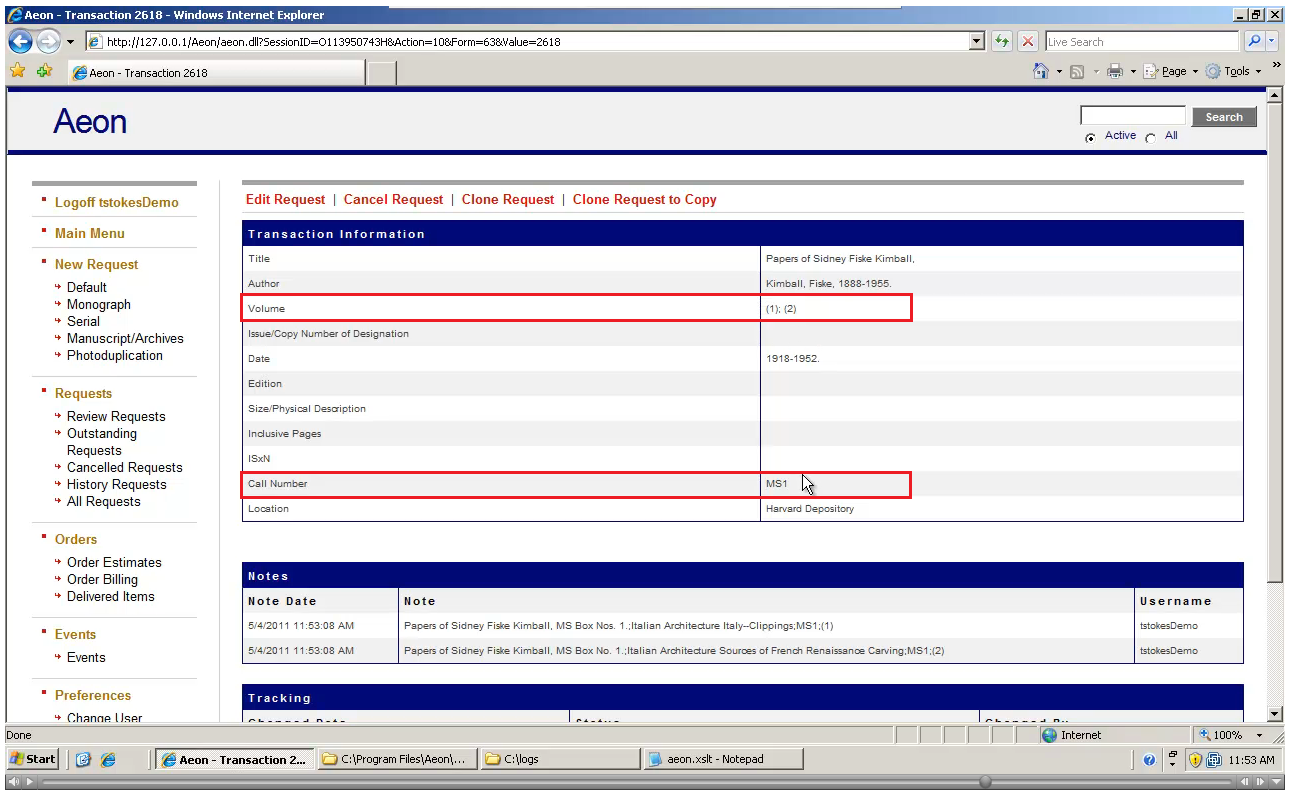 Submitting Requests via EAD Finding Aids - step 5