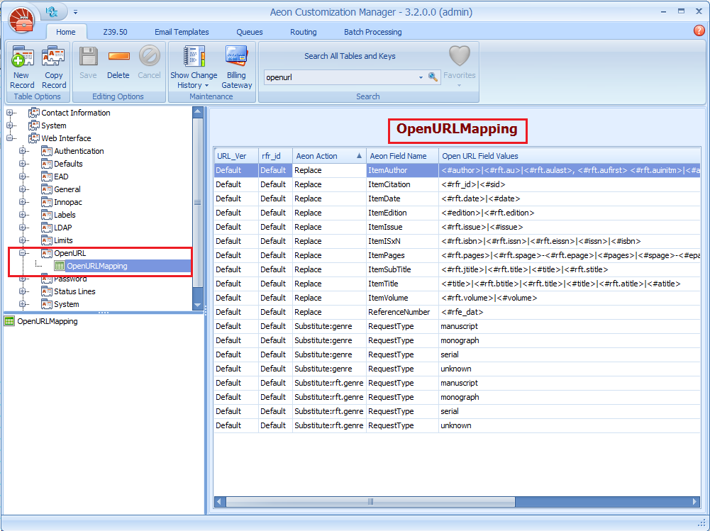 Submitting Requests via OpenURL