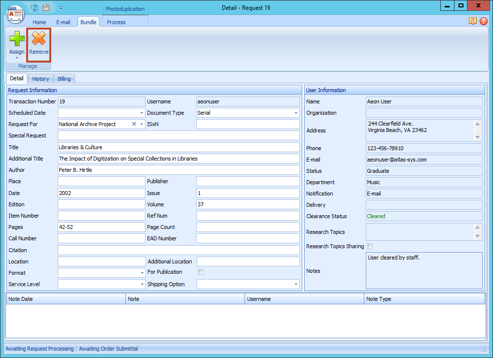 Assigning Requests to Bundles - Bundle Assignment Complete