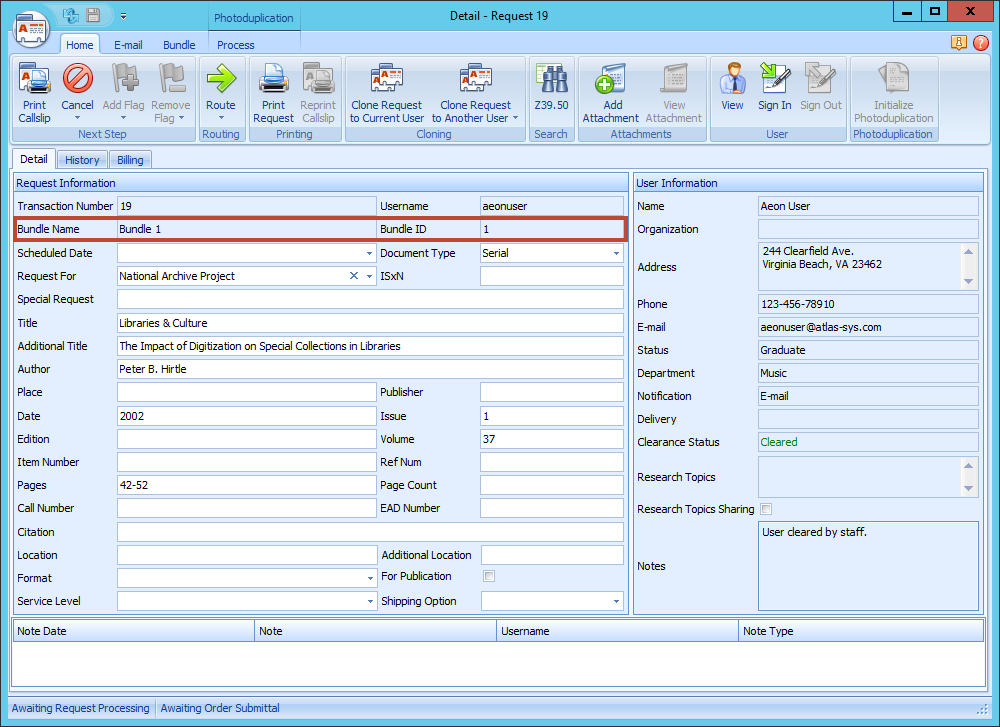 Managing Bundles - Bundle Details