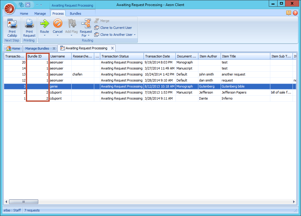 Managing Bundles - Bundle List