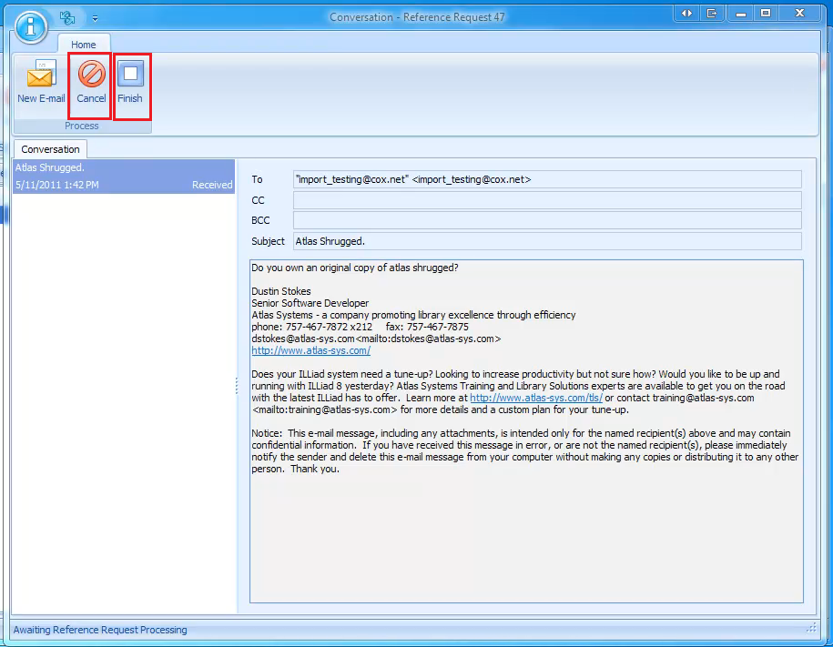 Processing Reference Requests - New Email Form