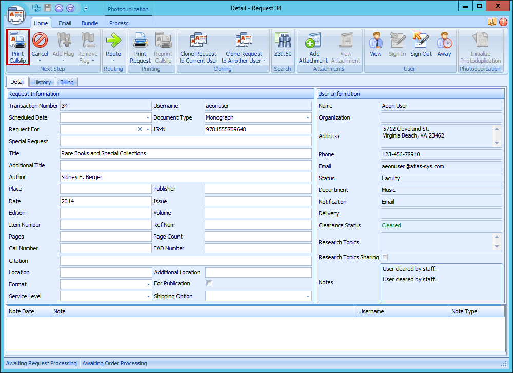 Processing a Photoduplication Order - Photoduplication Processing