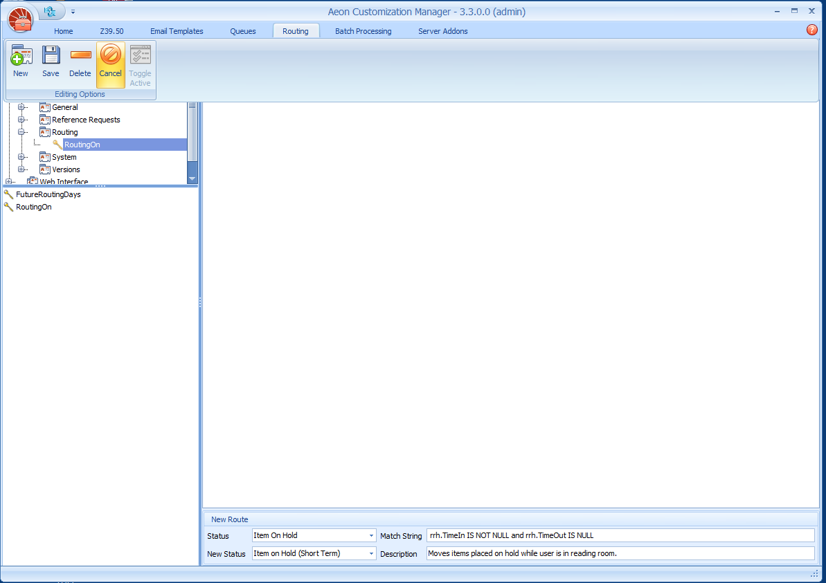 Automatically Routing Requests with Routing Rules - Routing Rules Dialog
