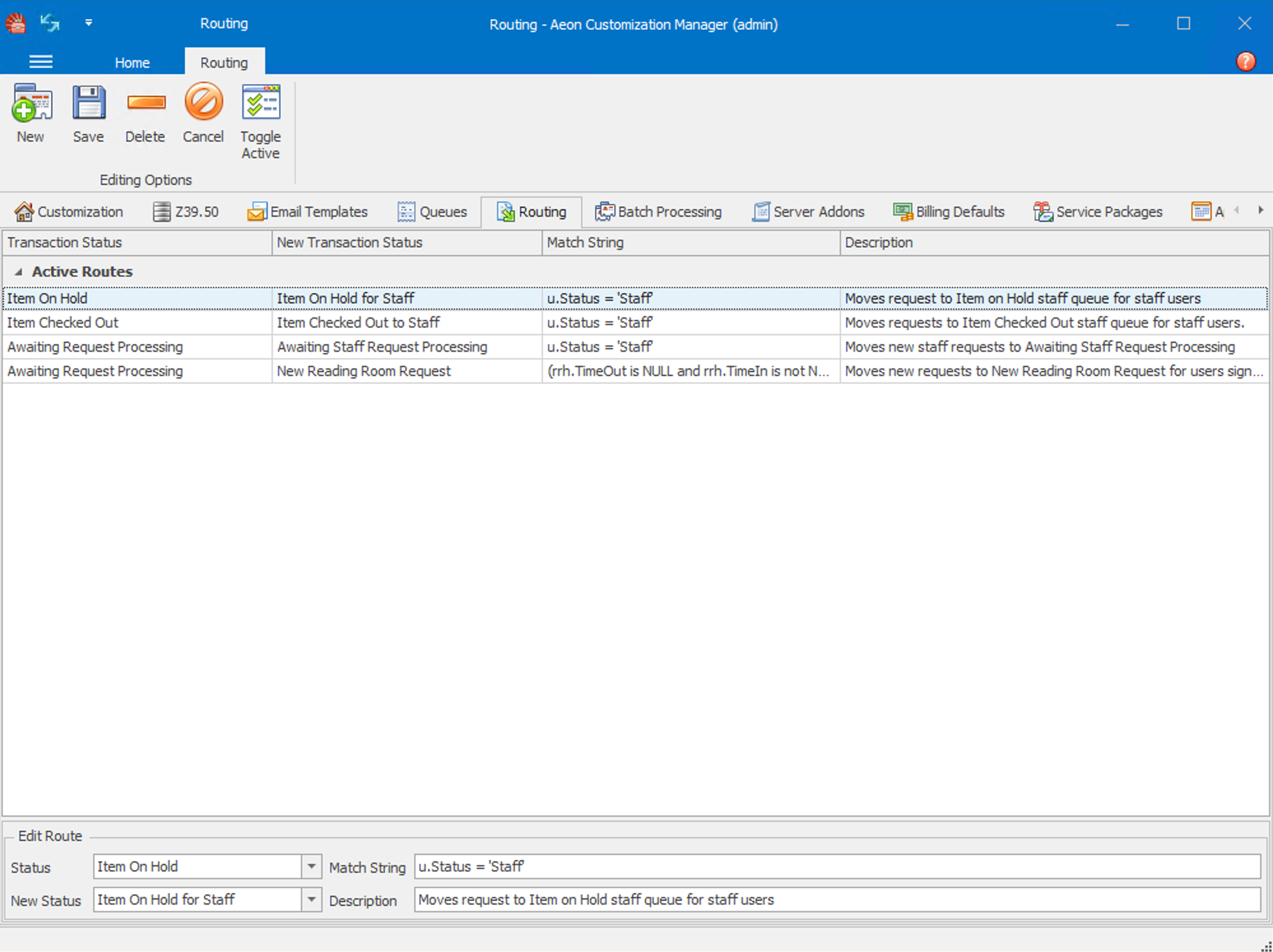 Configuring Routing Rules - Routing Table