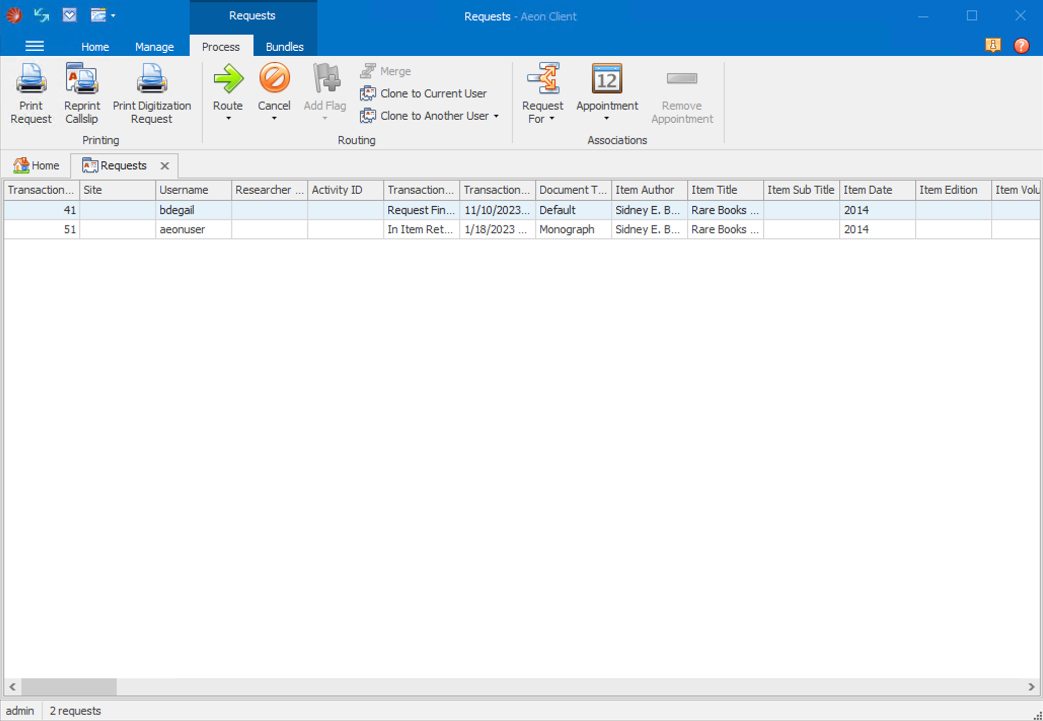 Basic Searching - Requests Search Results