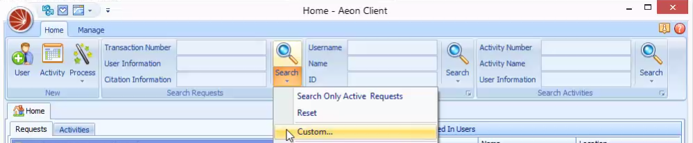 Conducting Custom Searches - Custom Search Results