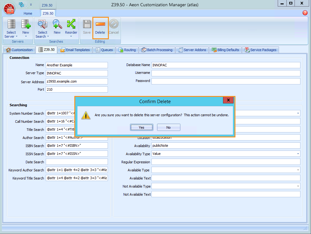 Configuring Z39.50 Servers and Searches - Z39.50 Search Results
