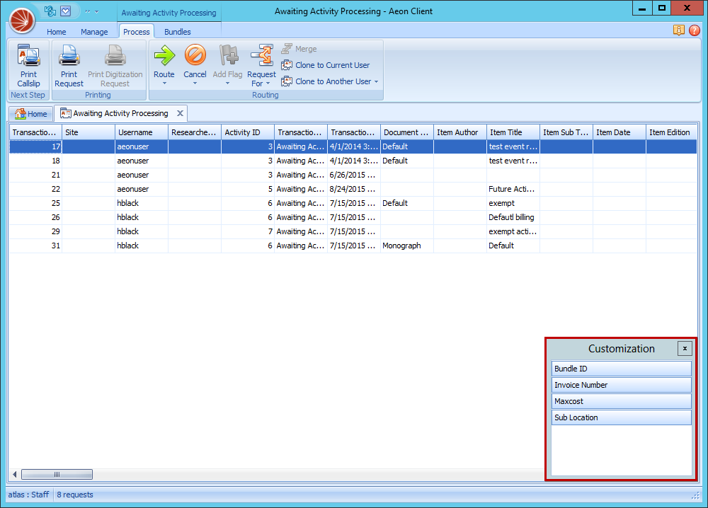 Adding and Removing Columns on the Grid