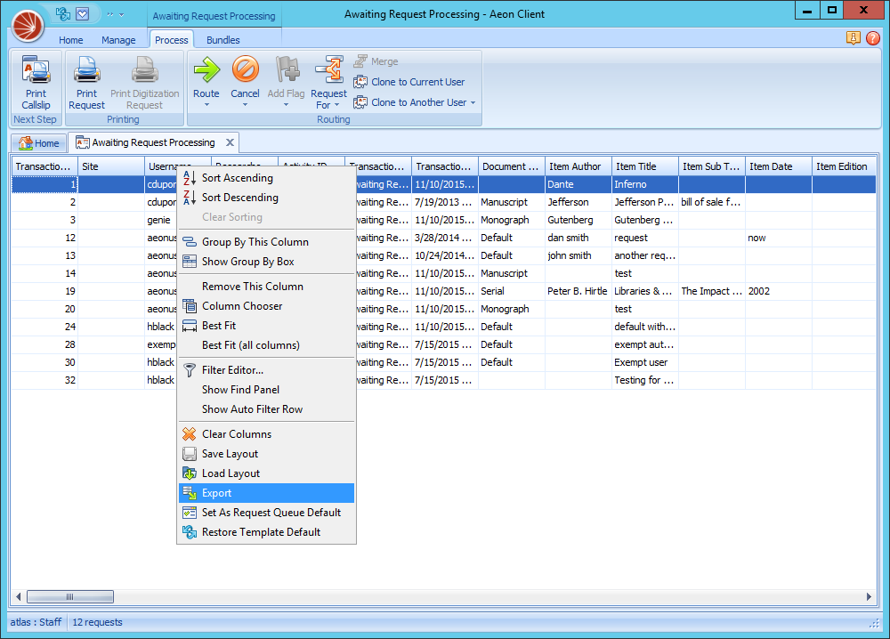 Exporting Data from Grids