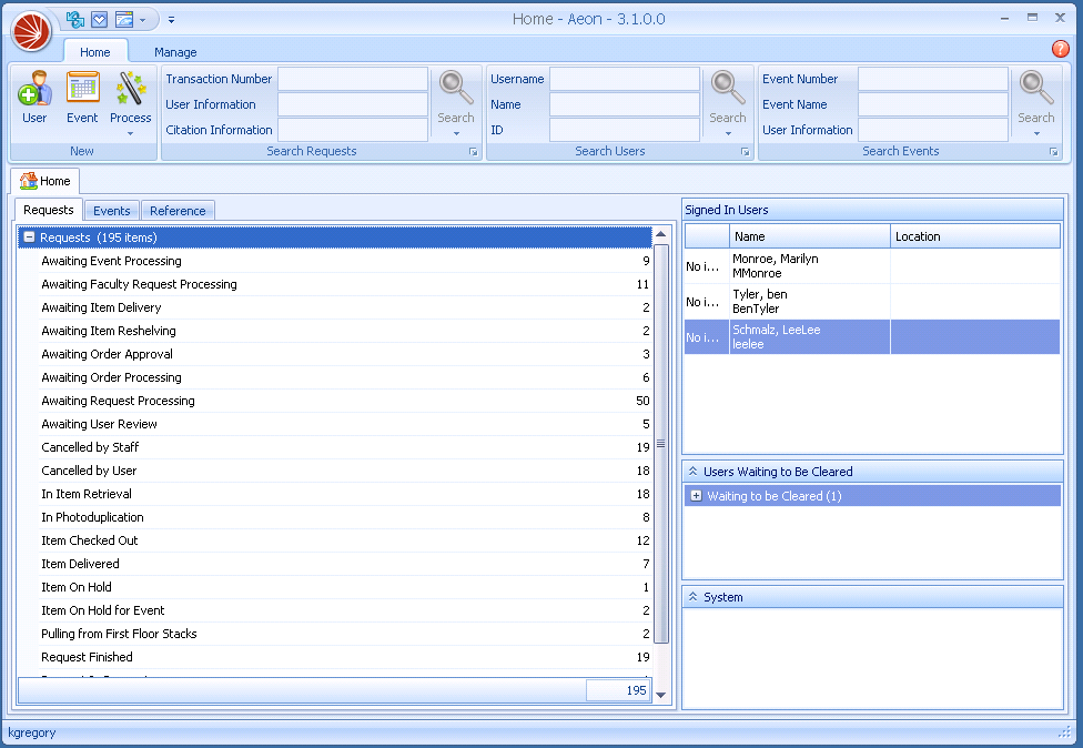 Logging into the Aeon Desktop Client