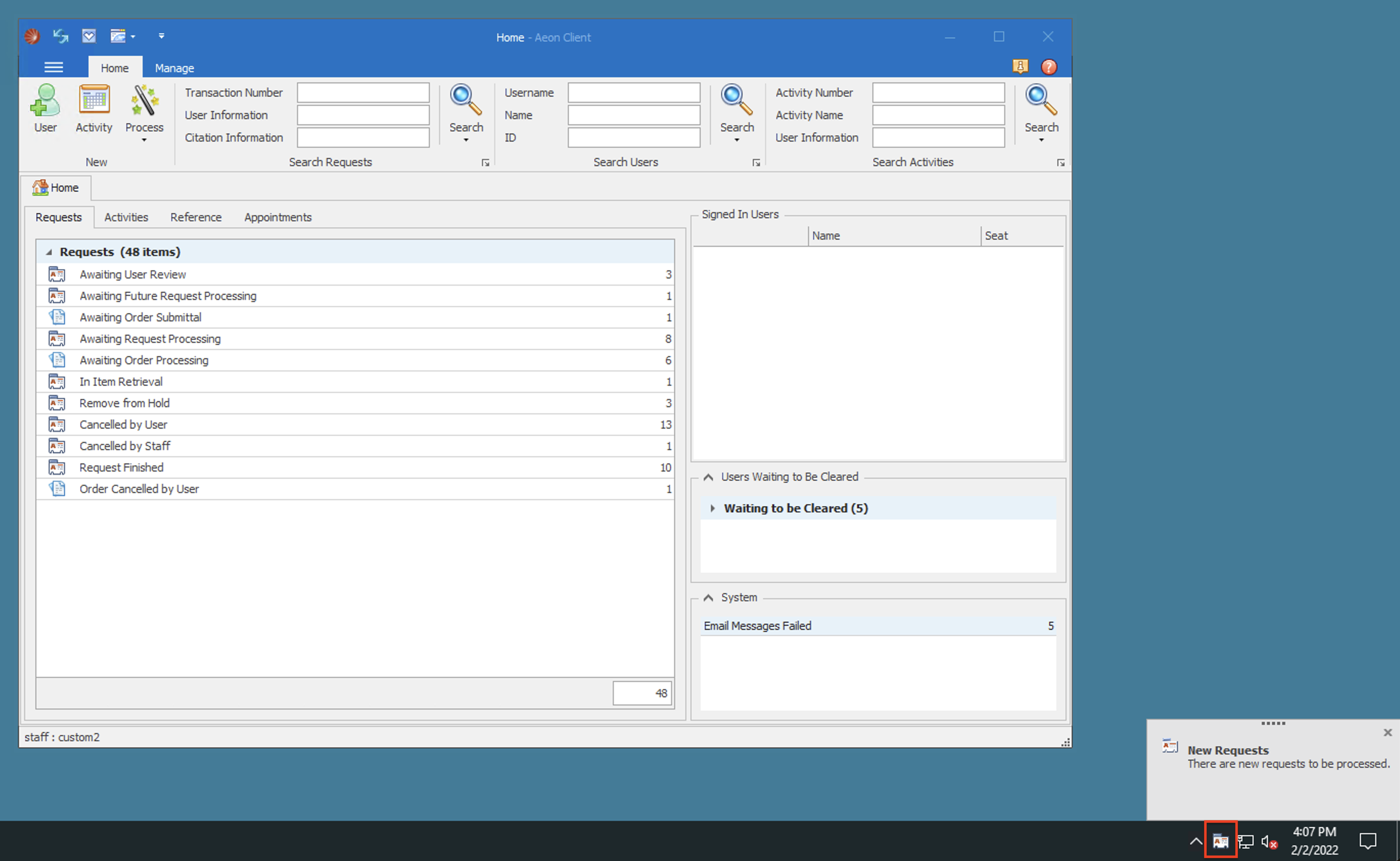 Setting Aeon Desktop Client Notifications & Options