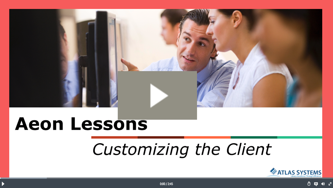 Video Thumbnail - Aeon Lessons: Customizing the Client