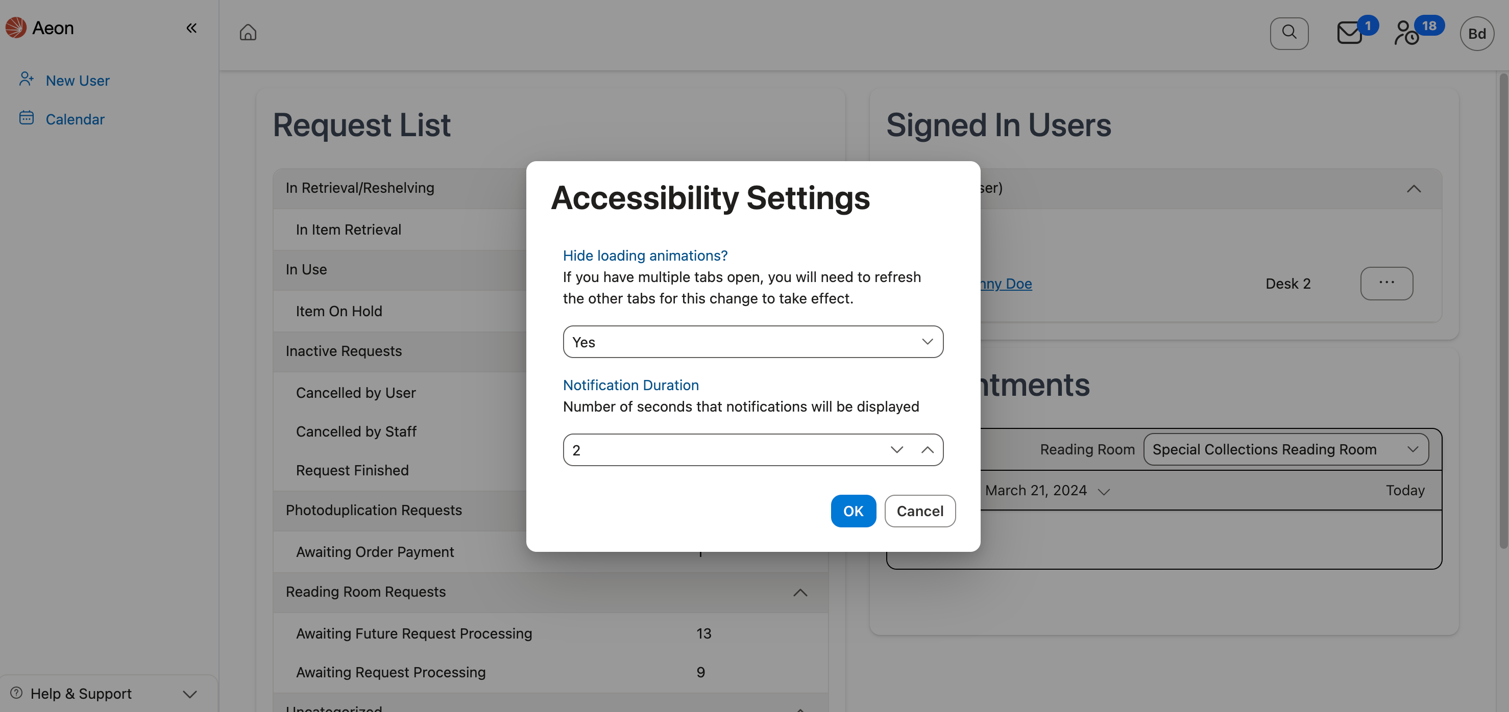 Accessibility Settings