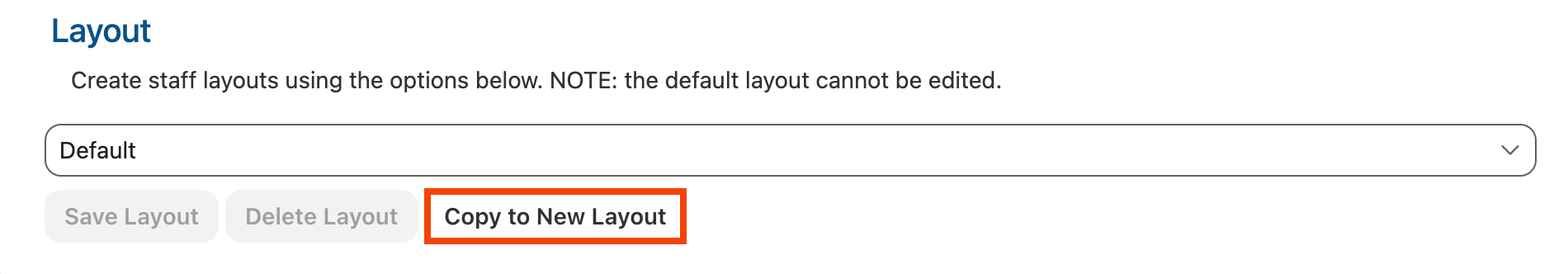 Copy to New Layout button