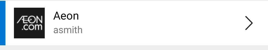 Incorrect Aeon logo displayed in authentication application entry