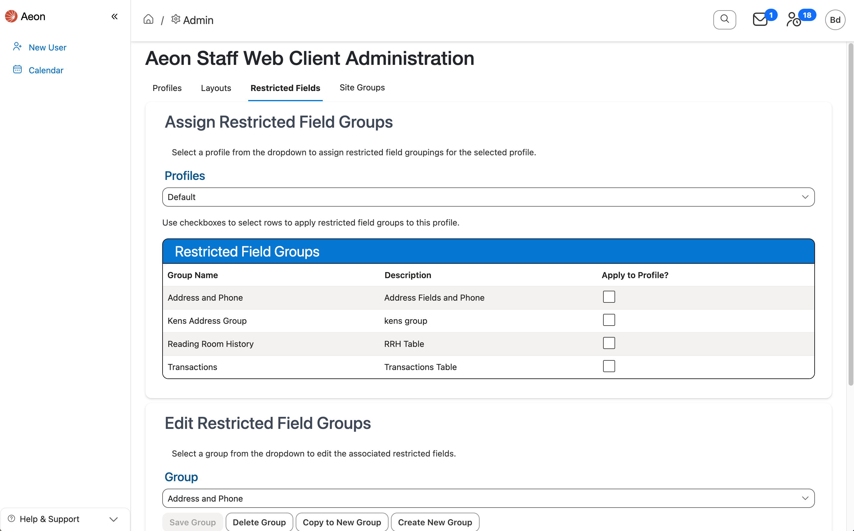 Restricted Fields tab