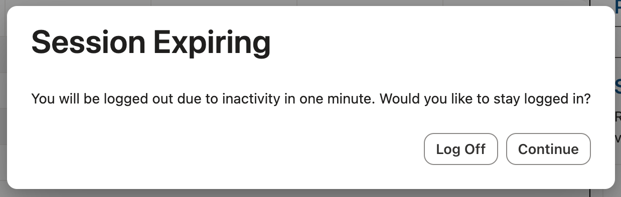 Session Expiring prompt