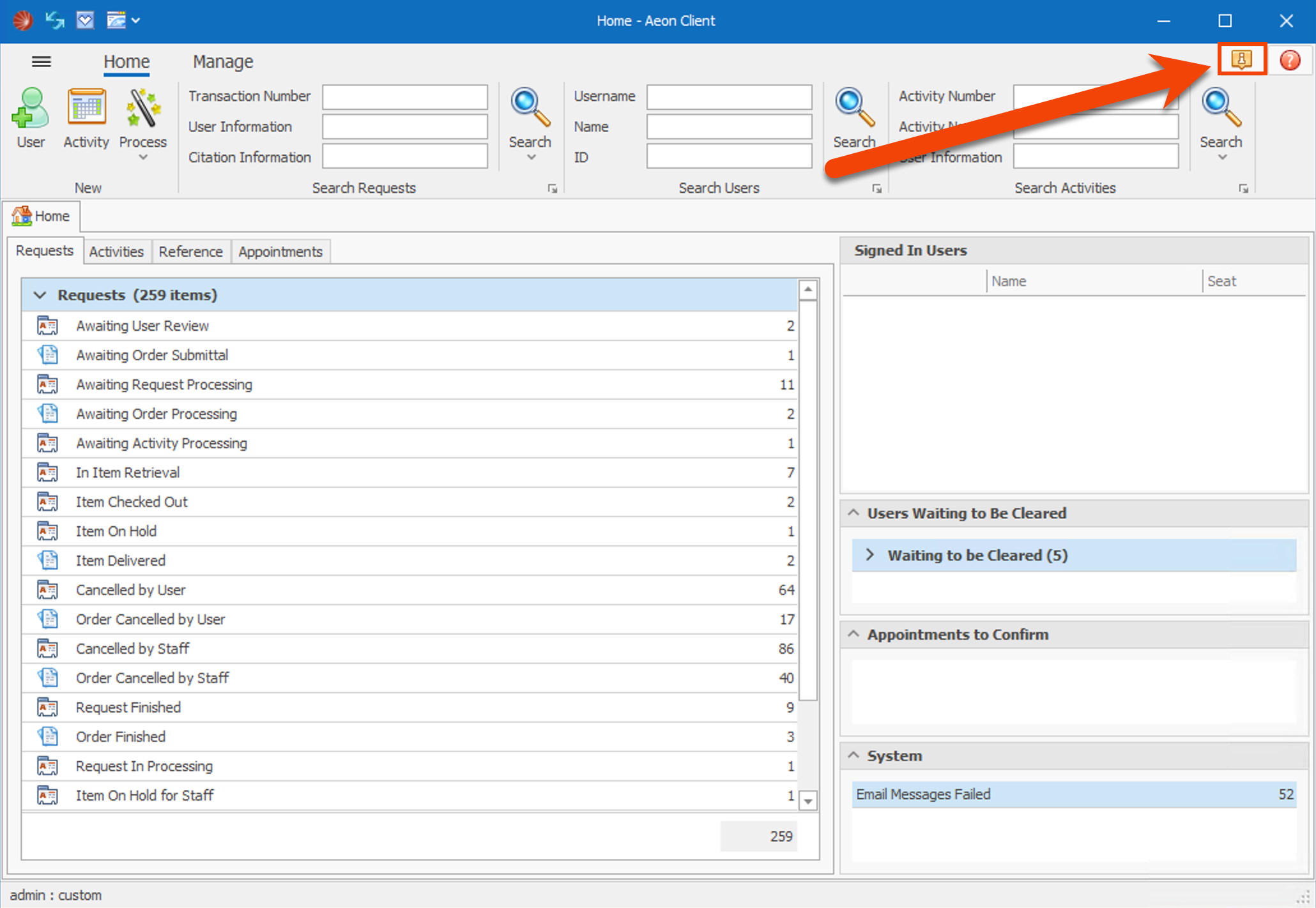 Client Feedback Button