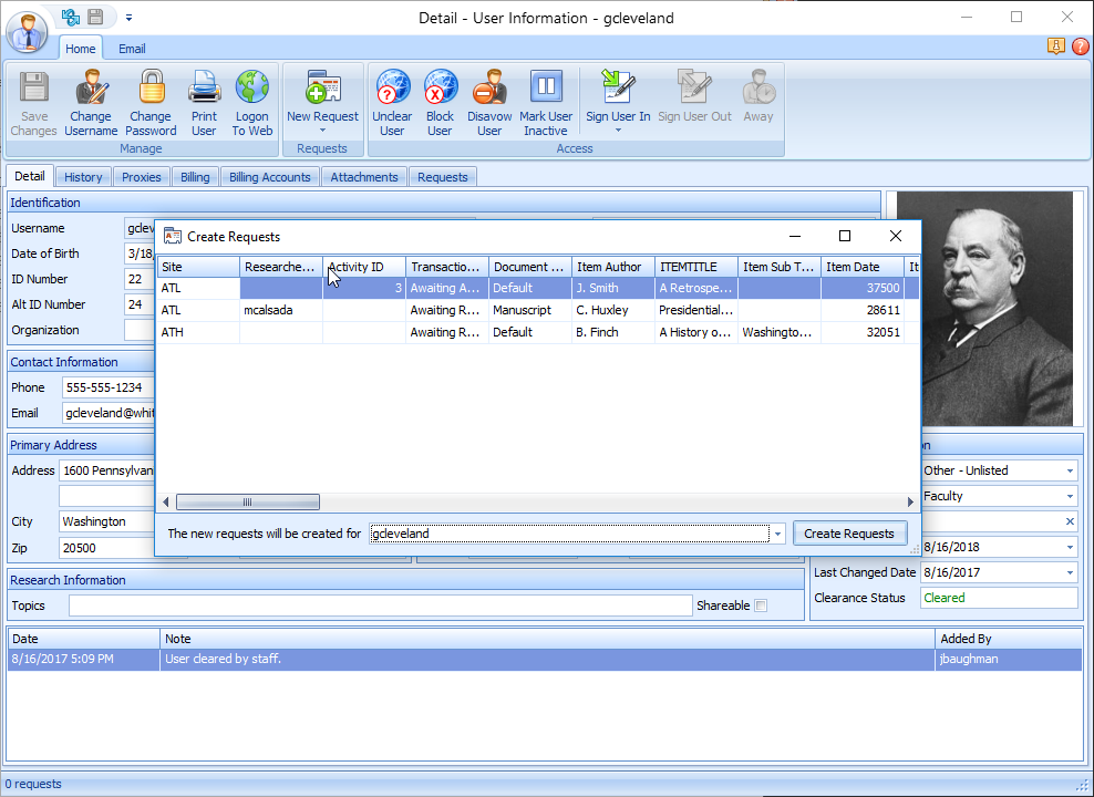 Create multiple requests in the Client from an Excel file