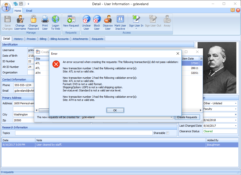 Create multiple requests in the Client from an Excel file