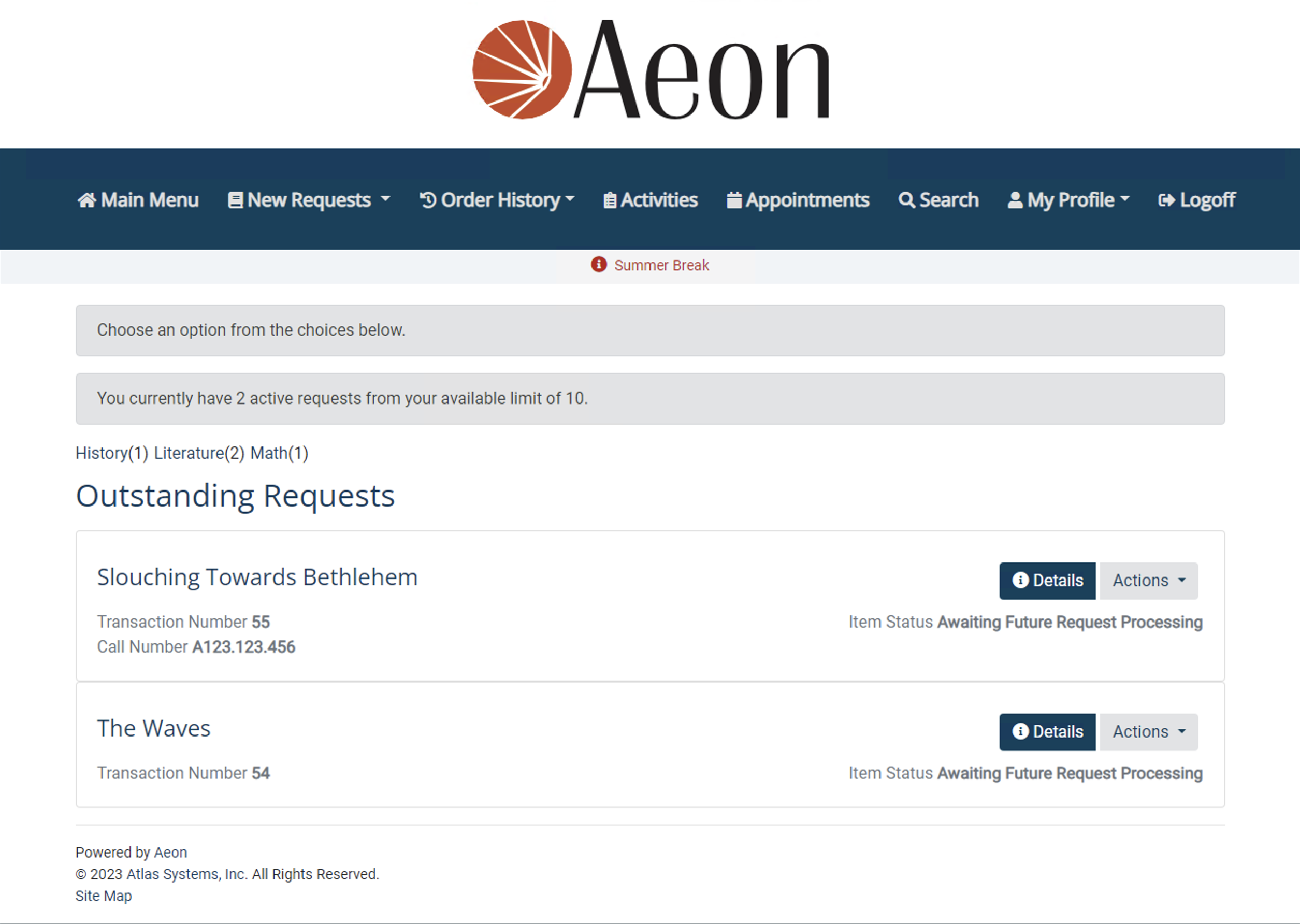 Aeon Default Web Pages Overview  13760436786707