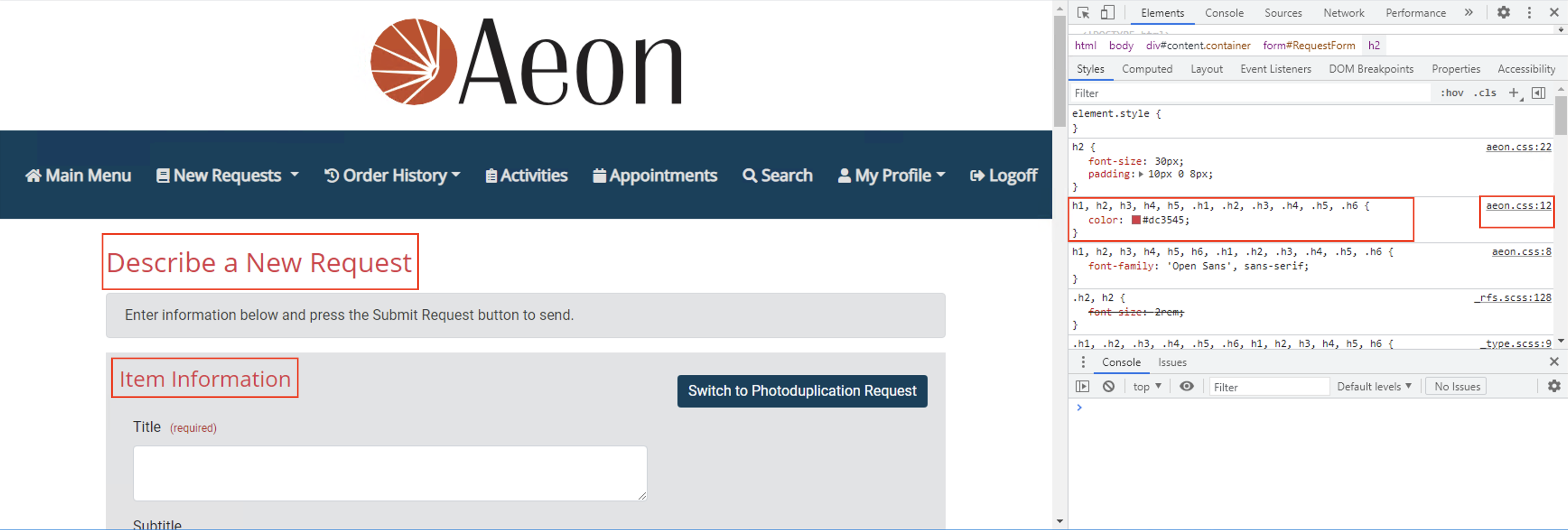 Implementing The Aeon V5.0 Web Pages Guide  Developer Tools