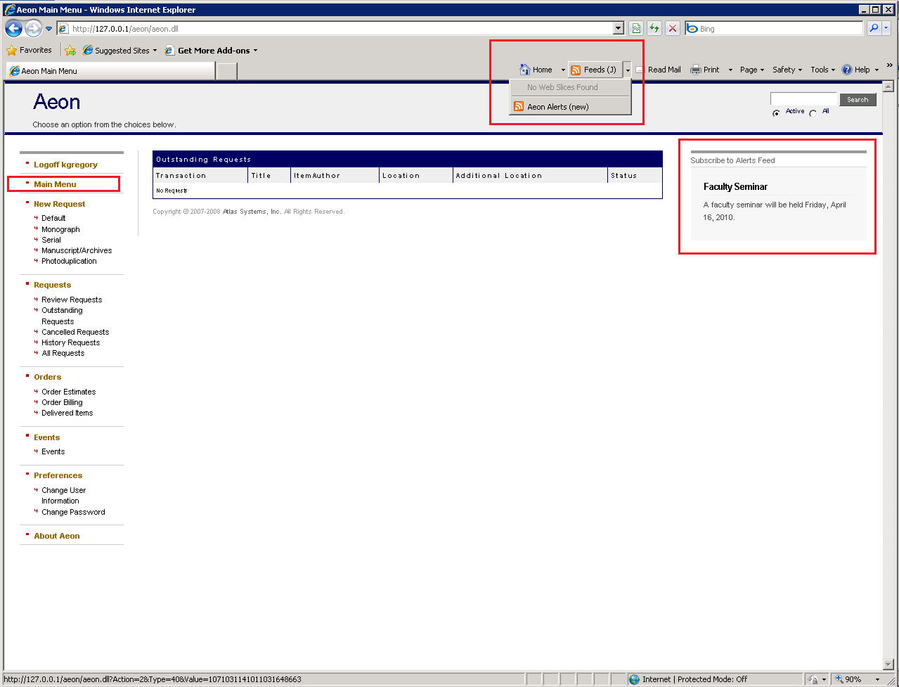 Viewing Web Alerts And Alert Rss Feeds  Rssfeedonhomepage