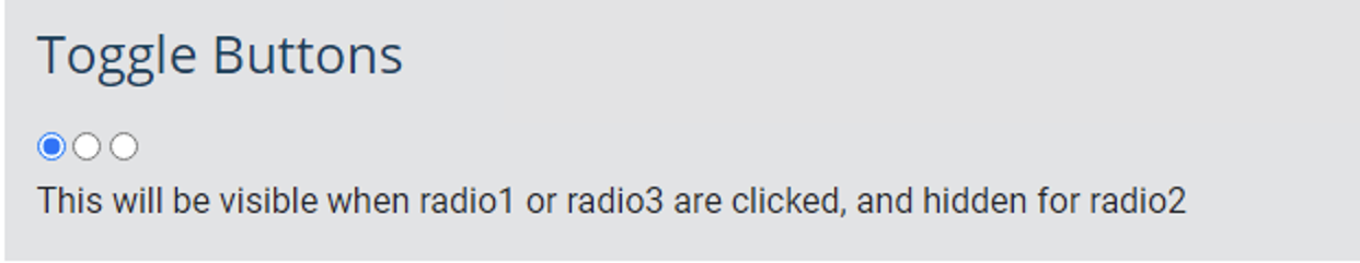 Show or Hide Content Based on Radio Button Selections