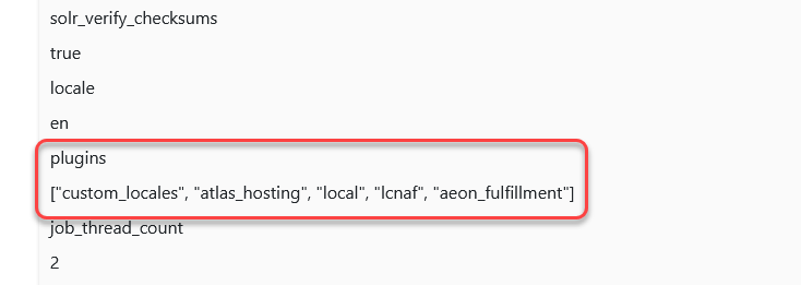 Active Plugins in APPCONFIG