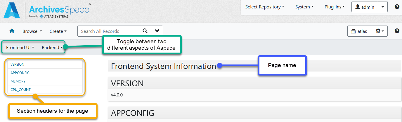 System Information Interface