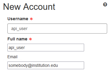 Creating a dedicated API user account