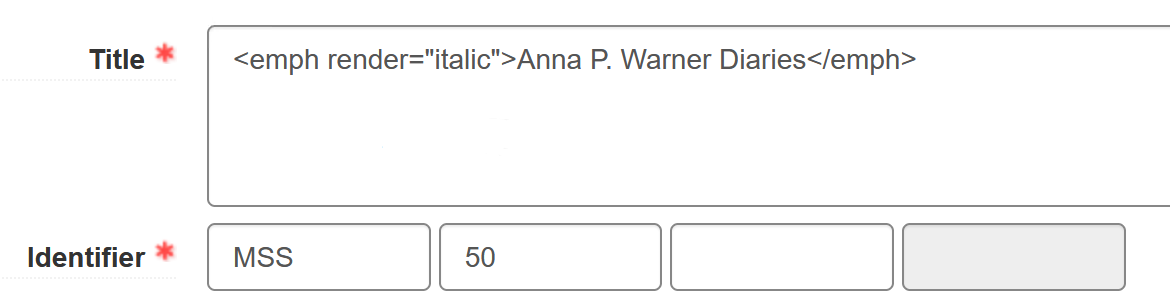 Title field with plain text input (Without configuration)