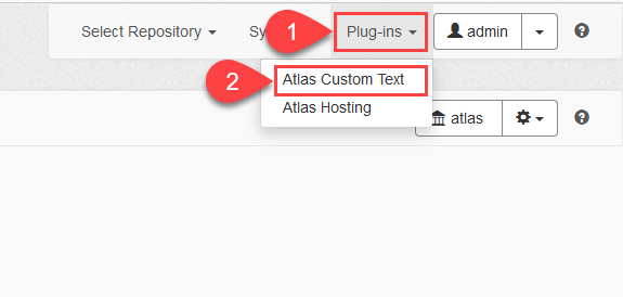 Atlas Custom Text menu location