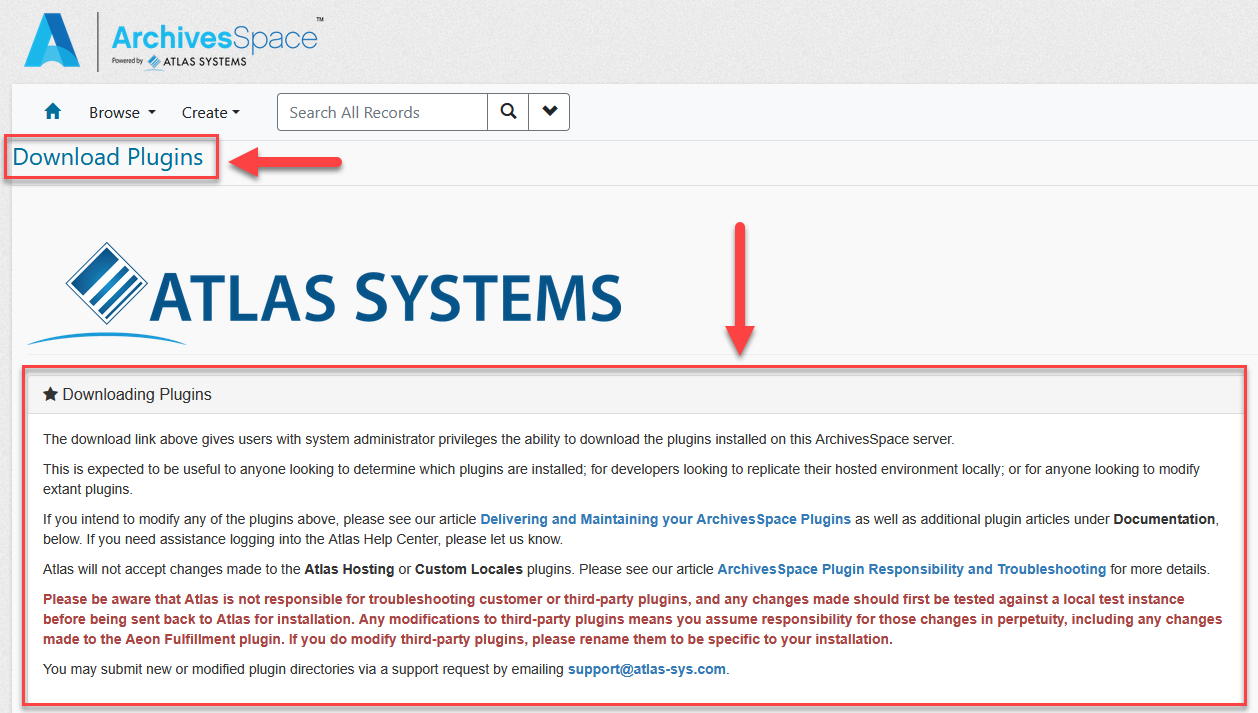 Download Plugins Interface