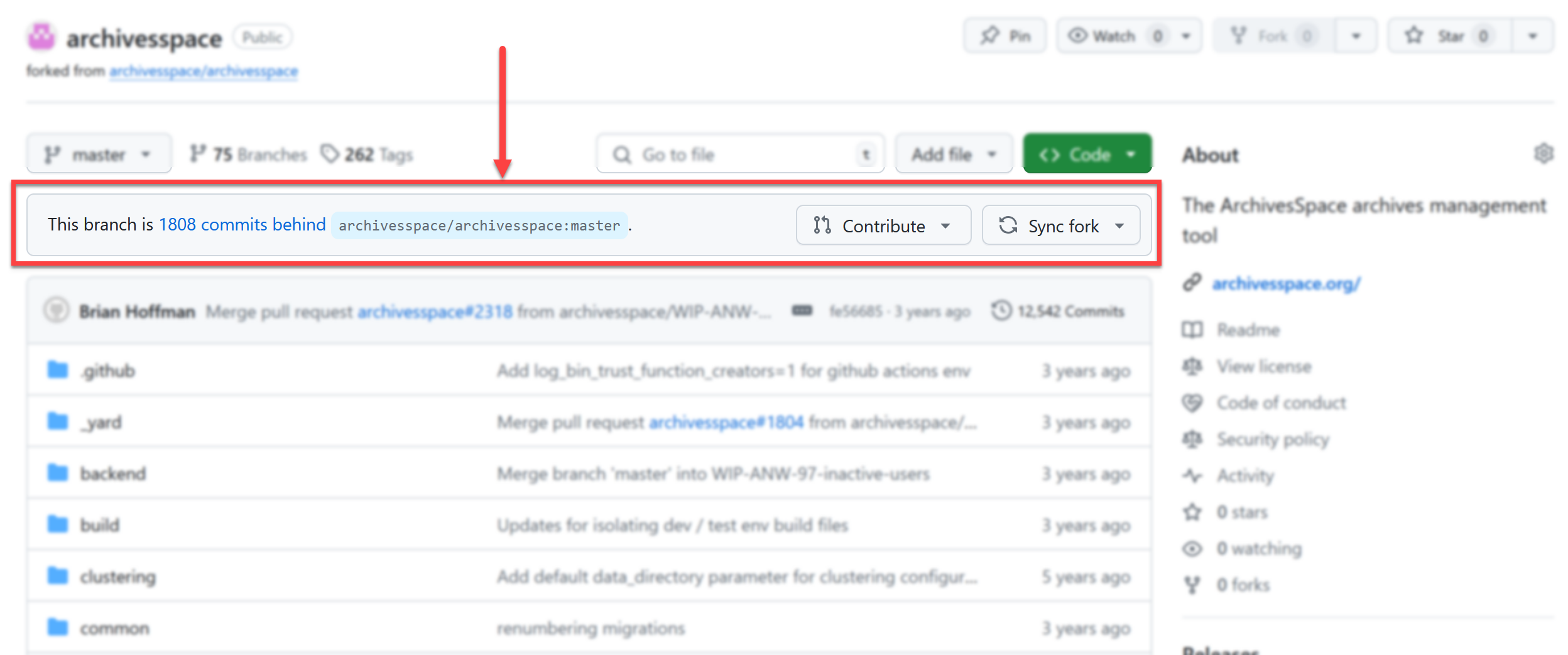 Fork notification message