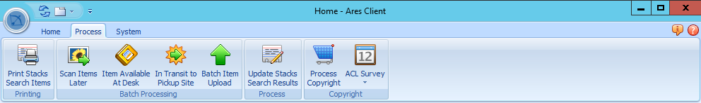 Ares Process Ribbon